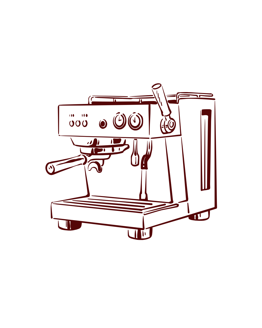 Line drawing of an espresso machine